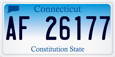 CT license plate AF26177