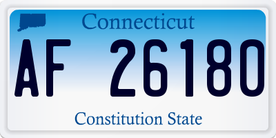 CT license plate AF26180