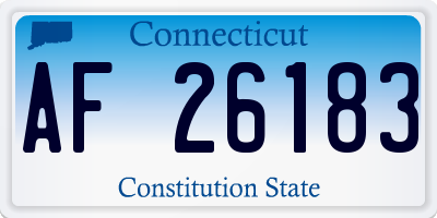 CT license plate AF26183