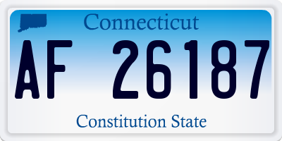 CT license plate AF26187