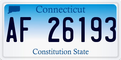 CT license plate AF26193
