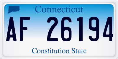 CT license plate AF26194