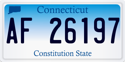 CT license plate AF26197
