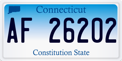 CT license plate AF26202
