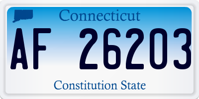 CT license plate AF26203