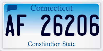 CT license plate AF26206