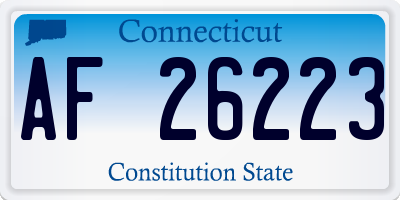 CT license plate AF26223