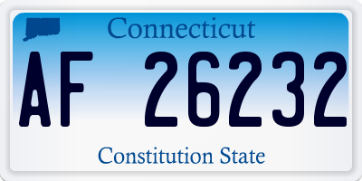 CT license plate AF26232