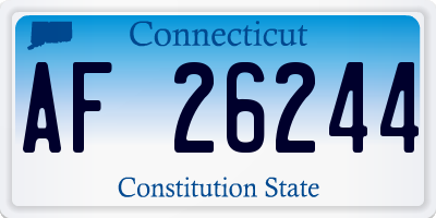 CT license plate AF26244