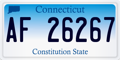CT license plate AF26267