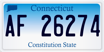 CT license plate AF26274