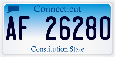 CT license plate AF26280