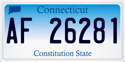 CT license plate AF26281