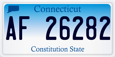 CT license plate AF26282