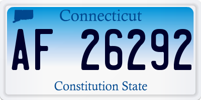 CT license plate AF26292