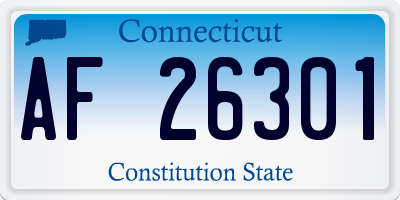CT license plate AF26301