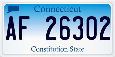 CT license plate AF26302