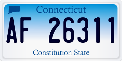 CT license plate AF26311