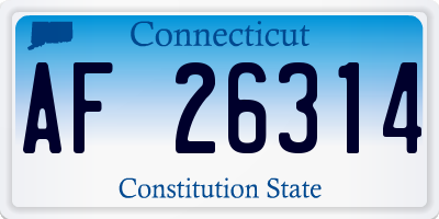 CT license plate AF26314