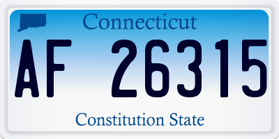 CT license plate AF26315