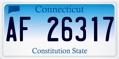 CT license plate AF26317