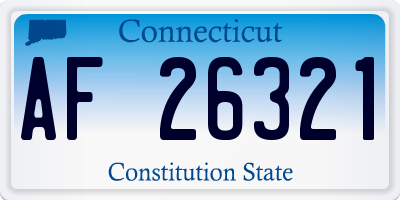 CT license plate AF26321