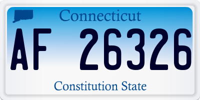 CT license plate AF26326