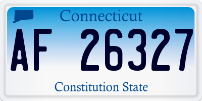 CT license plate AF26327