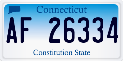 CT license plate AF26334