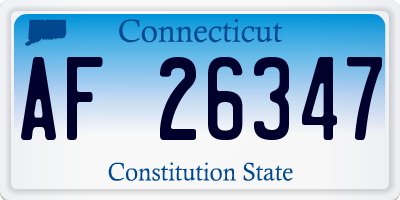 CT license plate AF26347