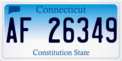 CT license plate AF26349