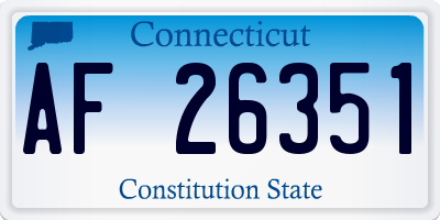 CT license plate AF26351