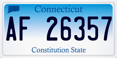 CT license plate AF26357