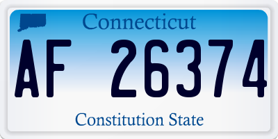 CT license plate AF26374