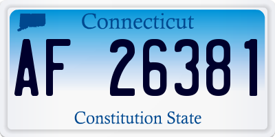 CT license plate AF26381