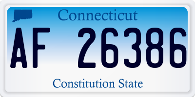 CT license plate AF26386