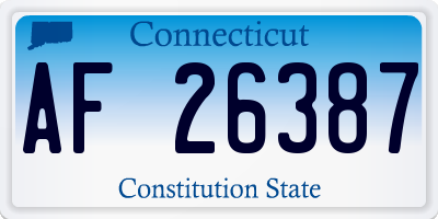 CT license plate AF26387