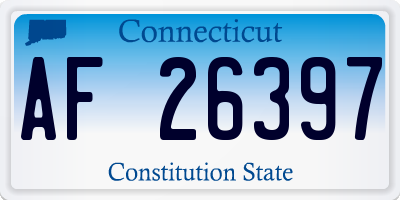 CT license plate AF26397