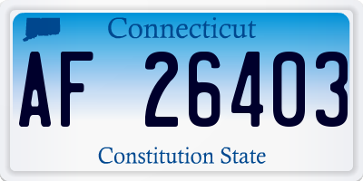 CT license plate AF26403