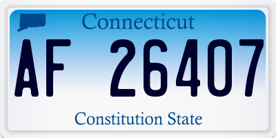 CT license plate AF26407