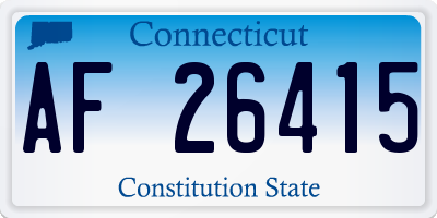 CT license plate AF26415