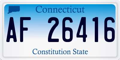 CT license plate AF26416