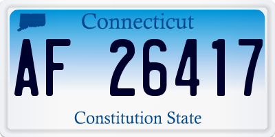 CT license plate AF26417