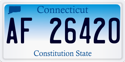 CT license plate AF26420