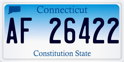 CT license plate AF26422