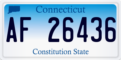 CT license plate AF26436