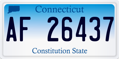 CT license plate AF26437