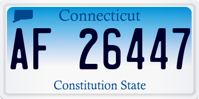 CT license plate AF26447