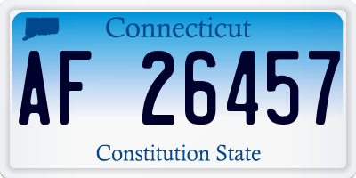 CT license plate AF26457