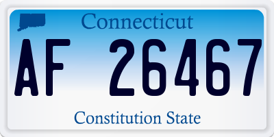 CT license plate AF26467